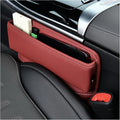 Ziciner Car Seat Gap Organizer, Premium Leather Auto Seat Storage Box, Vehicle Adjustable Front Seat Gap Filler, Car Seat Side Pocket Organizer for Phones, Glasses, Keys, Money, Cards (Red) by Ziciner