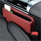 Ziciner Car Seat Gap Organizer, Premium Leather Auto Seat Storage Box, Vehicle Adjustable Front Seat Gap Filler, Car Seat Side Pocket Organizer for Phones, Glasses, Keys, Money, Cards (Red) by Ziciner
