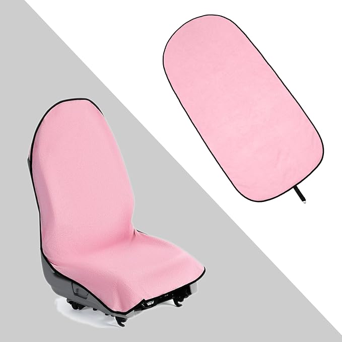 Waterproof Towel Car Seat Cover, Sweatproof Non Slip Towel Carseat Cover, Machine Washable Vehicle Bucket Frontseat Protector Accessories, Universal for SUV, Sedan, Truck (Pink) by Unknown
