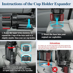 Car Cup Holder Expander, Cup Holder Extender Adapter with Expandable Arm and Adjustable Base, Compatible with Yeti Ramblers, Hydro Flasks, Stanley, Owala Most Coffee Mugs Bottles & Cups (CUP-B-1pack) - Image 7