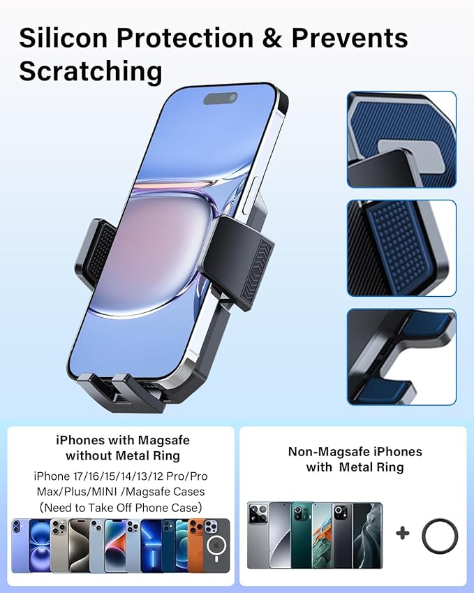 PZK Car Phone Mount for Toyota C-HR CHR 2019-2022 Accessories 8-inch Screen | Auto Lock Phone Holder One Button Release 360° Rotation Phone Cradles Hands Free Not Affect Vent for All Smartphones - Image 6