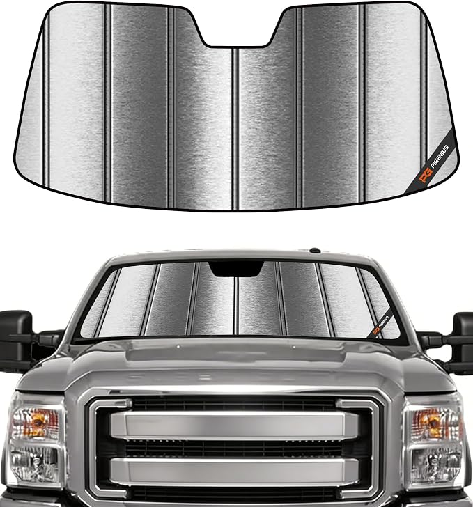Pigenius Windshield Sunshade for Ford F-250/F-350 2008-2016 Custom Front Window Sun Shade - Metallic by Pigenius