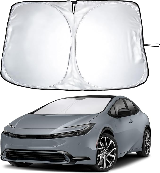 EcoNour Windshield Sunshade Compatible for Toyota Prius Hatchback 2023-2026 | Sun Visor for Front Windshield & Window Sun Shade Cover, UV Heat Blocker & Protector, Car Accessories by EcoNour