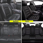 IKABEVEM Car Seat Covers Full Set Fit for Infiniti QX30 2017-2019: 5 Seats Auto Interior Accessories, Faux Leather Waterproof Seat Cushions Vehical Cover (Black) - Image 5