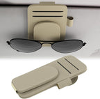 BFXM Sunglass Holder for Car and Truck Sun Visor Organizer Car Accessories | Sunglasses Holder Eyeglass Hanger Clip, Cars Sun Visor Ticket Card Holder Clip, Magnetic Leather Holder for Car Visor by BFXM