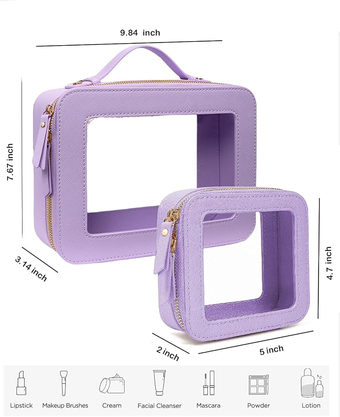 Clear Makeup Bag Small, TSA Approved Portable Toiletry Bag with Zipper Cosmetic Travel Bag Makeup Organizer Case Mini Makeup Pouch for Purse Car Organizer Bag for Women Men - Image 5