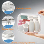 4 pcs Clear Hard Shell Zipper Case, White | Water-Resistant, Travel Makeup Bag, Diaper Bag Organizer Pouches, Clear Toiletry Bags - Image 5