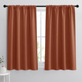 RYB HOME 54 inch Blackout Curtains for Living Room Bedroom, Rod Pocket | Thermal Insulated, Room Darkening, Temperature Balance, Shades for Studio Dorm Rental Room, W42 x L54, Burnt Orange, 2 Panels by RYBHOME