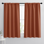 RYB HOME 54 inch Blackout Curtains for Living Room Bedroom, Rod Pocket | Thermal Insulated, Room Darkening, Temperature Balance, Shades for Studio Dorm Rental Room, W42 x L54, Burnt Orange, 2 Panels by RYBHOME