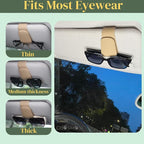 Leather Sunglass Holder for Car Visor, Magnetic Eyeglasses Clips(Beige) | One-Handed Operation, Fits Different Size Eyeglasses, Car Essentials for Women - Image 4