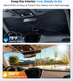 Zanch 2026 Upgraded Windshield Sun Shade Umbrella: Custom Fit for Subaru Outback 2000-2025 Front Window Sunshade, Block UV Rays & Keep Car Cool, 1:1 Scan for Outback, No Gaps & No Scratches. - Image 3
