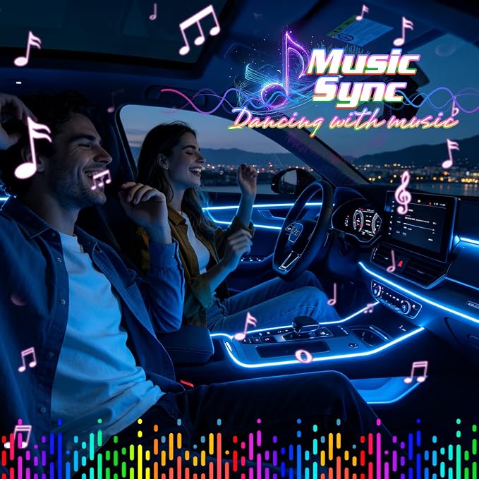 Interior Car LED Strip Lights, RGB 6 in 1 Car Ambient Lighting Kit | 16 Million Colors, Music & Mic Mode, Remote Control, Easy Installation, Plug and Play, LED Lights for Car Accessories - Image 4