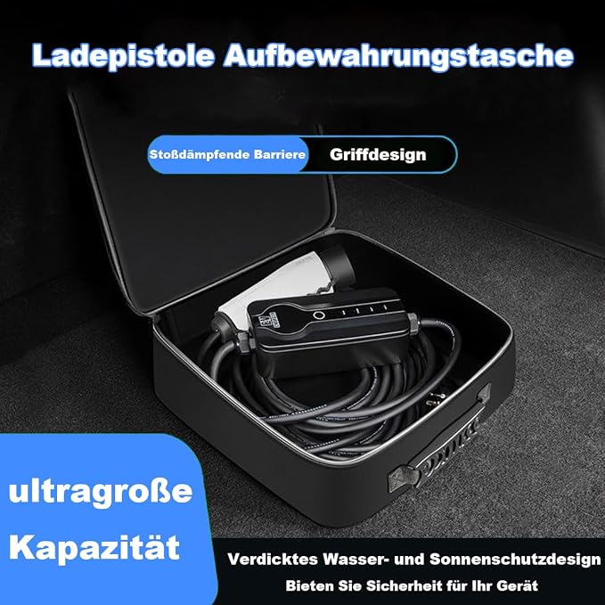 Portable EV Cable Bag for Charging Cable & Car Accessories, Organiser Bag Made of 1680D Nylon, Storage for Type 2/Type 1 Cable, Robust & Ideal for Car Boot or Garage - Image 3