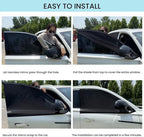 2 Pack 21''x40'' Car Front Side Window Screen Mesh Shades for Camping | Breathable Mesh Car Window Sunshade for SUVs Cars UV-Protection Car Camping Overnight Sleeping Car Window Shade for Baby - Image 7