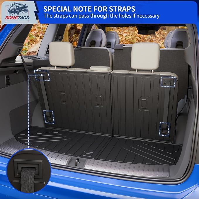 Rongtaod Trunk Mat with Backrest Mat for 2026 Hyundai Palisade Gas 7&8 Seat | Cargo Mat Cargo Liner Trunk Liner Back Seat Cover Protector TPE All Weather Palisade Accessories - Image 5