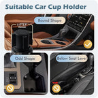 OtterVerz 11 Car Cup Holder Tray, 3 in 1 Cup Holder Expander Adapter for Car, 360° Rotating 10.5" Car Food Tray Eating Table, Road Trip Essentials Fits Yeti, Hydro Flask 16-46 oz Large Water Bottles - Image 7