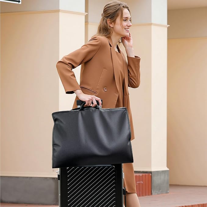 Garment Bag Travel Hanging Clothes: 43 Inch 2 Packs Fabric Breathable Foldable Zippered Pockets - Closet Storage Cover Packable - Men's Suit Shirts Uniform Jacket Jersey Tuxedo - Image 2