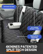 4Knines Dog Rear Seat Cover for Fold Down Seats - Fitted, Black XL | Heavy-duty split design fits 60/40 and 50/50 fold-down seats. No Hammock. K9-Shield waterproof layer. Non-slip backing. - Image 4