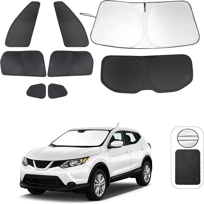 TINGLU Window Shades for Nissan Rogue Sport(Not for Rogue) 2017-2024 8PCS Accessories Car Side Full Windows Rear Triangular Windshield Sun Shade Sun UV Rays & Privacy Protection for Camping,Napping by TINGLU