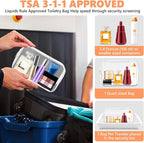 AURUZA Clear Makeup Bag,Portable Travel Toiletry Bags with Zipper, TSA Approved Clear Organizer Bags, PVC Cosmetic Pouch for Airport Airline Compliant - Image 3
