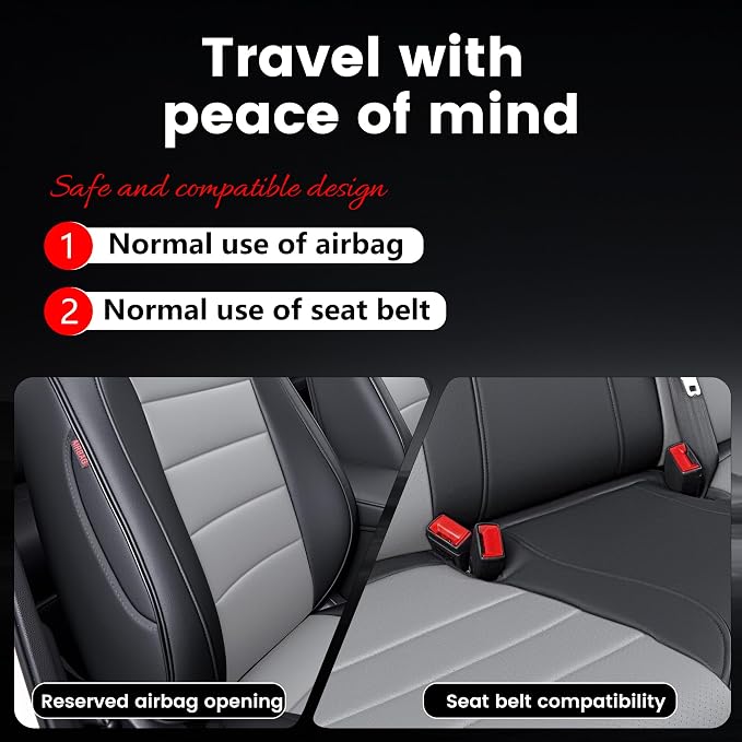 HKZ Custom Fit Civic Seat Cover Full Set for Honda Civic 4 Door Sedan-Only (Sport 2022 2023 2024) & (LX 2022-2026),5-Seats Full Set,Leather Seat Protector(Grey) - Image 9