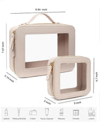 Travel Clear Makeup Bag Set, TSA Approved Cosmetic Bag Case with Zipper Portable Makeup Pouch Toiletry Bag Traveling Cosmetic Organizer Storage Bag Car Organizer Car Essentials - Image 5