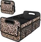 Deosk Trunk Organizer and Storage with Reinforced Handles,Car Accessories for Women/Men 50L Waterproof Polyester Trunk Organzier for Car/SUV/Minivan/Truck(Medium,Leopard print) by Deosk