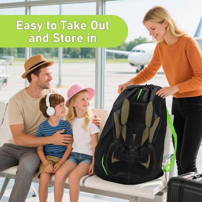 Car Seat Bags For Airplane Travel | Gate Check Bag, Durable Travel Bag with Thickened Shoulder Straps and 2pcs Luggage Tags For Airplane - Image 6