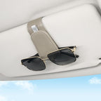 SINGARO 2Pack Sunglass Holder for Car Visor Sunglasses Holder Clip, Universal Non-Slip Magnetic Leather Glasses Eyeglasses Hanger Mounter, Truck Interior Car Visor Accessories for Woman Man, Gray - Image 2