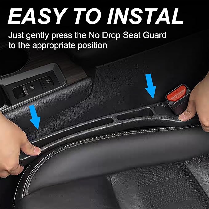 Tesdluy Car Seat Gap Filler Set of 2, Multifunctional Seat Side Gap Seam Filler Organizer with Phone Holder, Universal Fit Fill The Gap Between Seat & Console for Car, SUV, Truck - Image 3