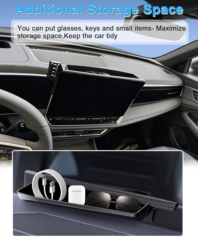 PZK Car Phone Holder for Toyota Prius 2023-2025 2026 Accessories 12.3-Inch | Strong Magnetic 15W Fast Wireless Charger Car Phone Mount with Sunglasses Storage Box 360° Rotation Magsafe Phone Stand - Image 5