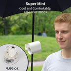 EVADA Car Clip On Fan with LED Display, 360° Rotating, 100 Speed Adjustable, Portable USB Rechargeable 1800mAh Battery Personal Cooling Mini Fan Handheld for Summer, Office, Outdoor, Travel - White - Image 6