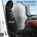IKABEVEM Car Seat Covers Fit for Acura RDX 2007-2025 2026 Full Set | Waterproof Faux Leather, Airbag Compatible, Easy to Install & Wipe Car Seat Protector,5 Seats Covers Fit for RDX, Black - Image 3