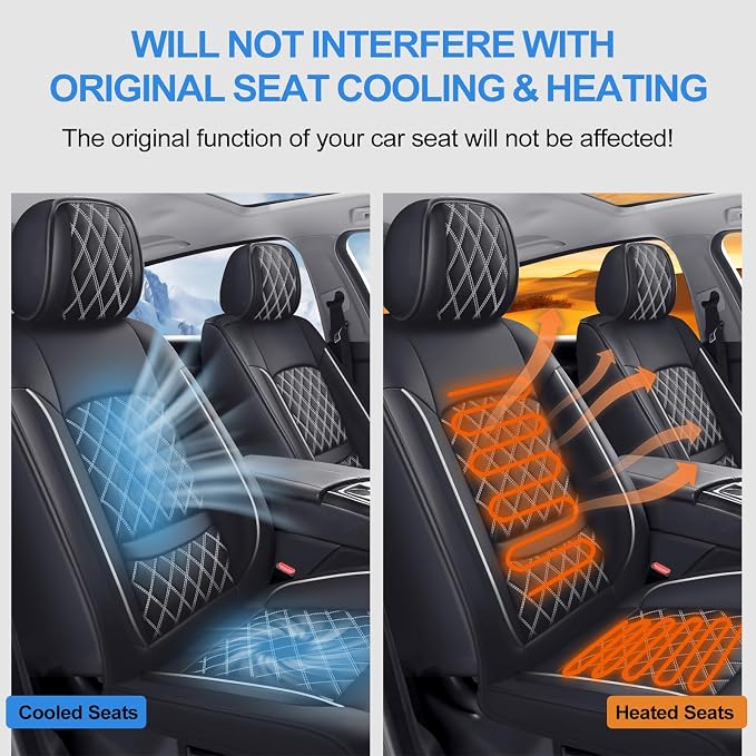 for Subaru WRX 2015-2025 2026 Car Seat Covers, Full Set, Whiteline | Luxury Full Coverage Leather Seat Protectors, Waterproof Breathable, Non-Slip, Easy to Install, Airbag Compatible, All-Season - Image 6