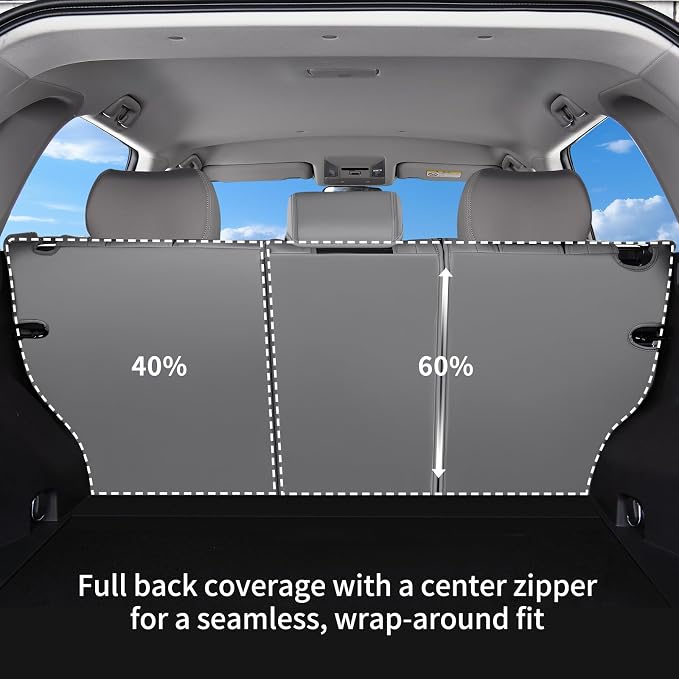 Huidasource Custom Fit RAV4 (Gas Only) Car Seat Covers Full Set, Waterproof Faux Leather for 2019-2024 Toyota RAV4 LE/XLE & XLE Premium/Limited (Does Not Fit Adventure and TRD Off-Road, Gray) - Image 4