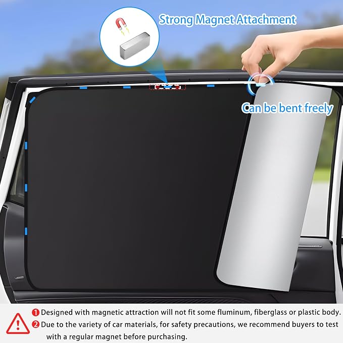 ZATOOTO Side Window Sunshade for Protecting Privacy,Magnetic Universal Fit | Black Side for Heat Absorption & Privacy,Silver Side for Sun Reflection & Cooling,Magnetic Quick, Effortless Installation - Image 5