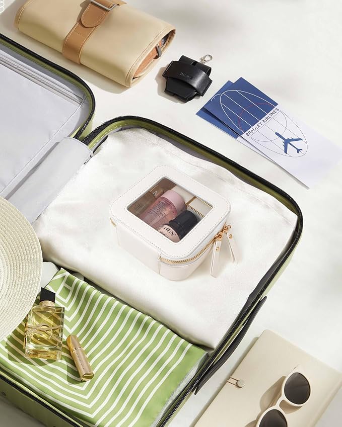 KOTORA Small Makeup Bag for Purse Sunscreen Travel Makeup Bag Clear Cosmetic Bag with Zipper, Car Make Up Bag Organizer Storage Traveling Car Accessories Travel Essentials for Women (Mini White) - Image 6