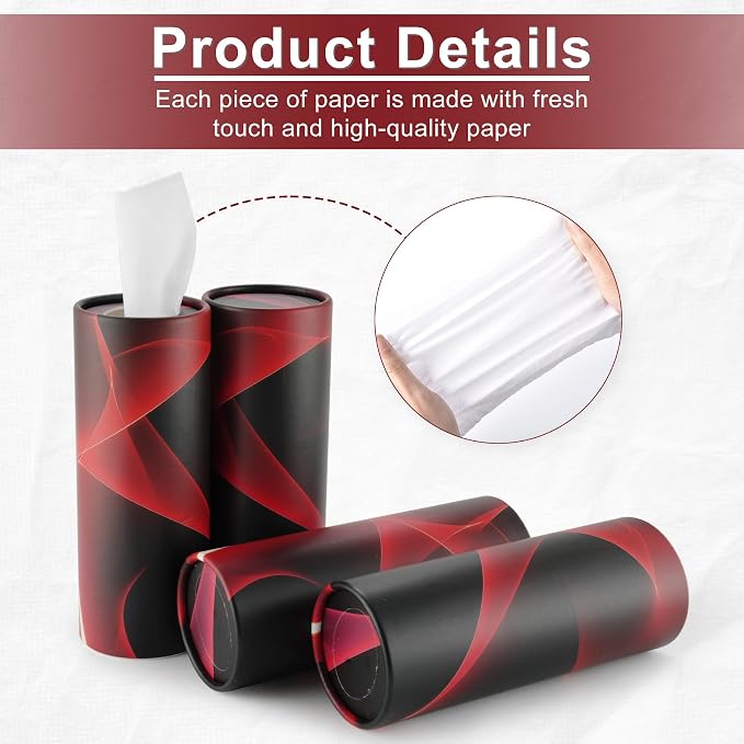 SINGARO Car Tissue Holder, 4 Pack Car Cup Holder Facial Tissues with Travel Tissue Bag, Quick and Convenient Flower Combination Car Tissue Box(4 Canisters/200 Tissues) Black - Red - Image 3