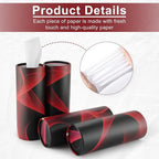 SINGARO Car Tissue Holder, 4 Pack Car Cup Holder Facial Tissues with Travel Tissue Bag, Quick and Convenient Flower Combination Car Tissue Box(4 Canisters/200 Tissues) Black - Red - Image 3