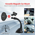PROfezzion for MagSafe Car Windshield Mount Magnetic Holder, Suction Cup | Flexible Aluminum Rod, on Window Dash or Vent, Stable & Angle Adjustment, for iPhone 17 16 15 14 13 Pro Max & All Phones - Image 3