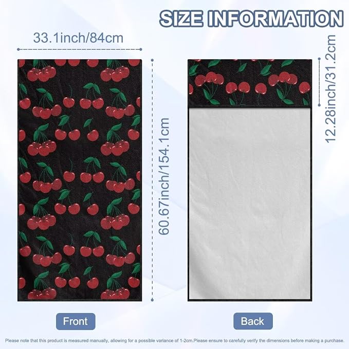 SEANATIVE Cherry Print Car Towel Front Seats Seat Covers, Washable Seat Protector, Fit Beach Swimming Outdoor Sports, Universal Fit Most Cars Trucks SUVS Car - Image 7