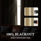RYB HOME 100% Blackout Bathroom Curtains Over Sink 24 inches Long | Heat UV Blocking, Total Room Darkening, Noise Reducing, Curtains for Basement RV Campers, W42 x L24, Biscotti Beige, 2 Panels - Image 5