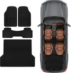 BDK Proliner All Weather Rubber Auto Floor Mats and Trunk Cargo Liner - Trim to FIt Front & Rear Heavy Duty Set Fit for Car SUV Van and Truck, 4 Piece, Black - Image 2