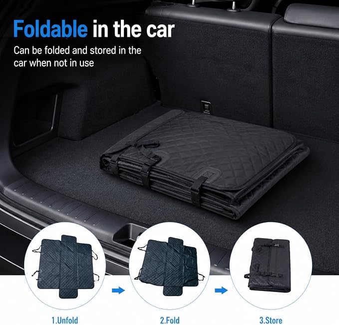 Dog Car Seat Cover for Back Seat, Waterproof Dog Hammock for Car, Non-Slip Dog Covers for Cars Backseat, Universal Pet Car Seat Cover Protector for Cars SUVs Trucks (Black Border) - Image 5