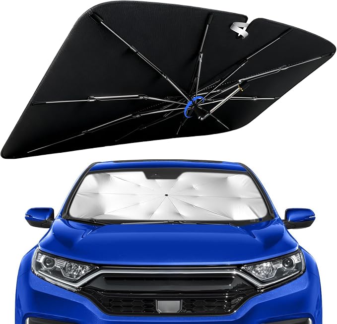 Windshield Sun Shade for Honda CRV 2017-2022 with 360° Rotating Shaft | Custom Fit Umbrella Sunshade for UV Blocking, Car Sun Visor Keeps Car Cool, Protects Interior & Easy Storage by Lonyaqui