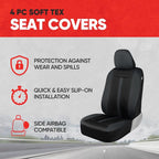 Motor Trend (2) Car Seat Covers for Front Seats with (2) Trimmable Car Floor Mats – Universal Fit Auto Accessories for Cars, Trucks, SUVs, Vans – Interior Protection and Vehicle Interior Shield Combo - Image 3