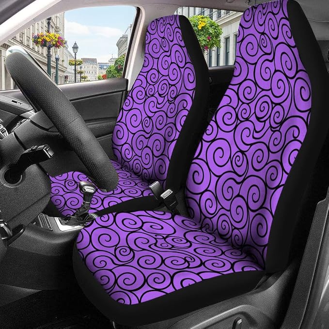 GENANY Fantasy Fruit Emblems Car Seat Covers, 2-Piece Front Seat Set | 2-piece polyester front seat cover set, each 49.5 x 19.6 inches, with adjustable straps and hooks - Image 3