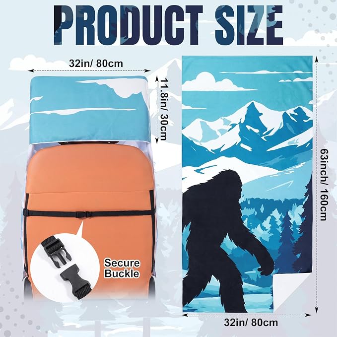 Car Seat Towel Cover, Universal 63x32in Seat Cover with Buckle Strap, Non-Slip Washable Seats Towel Covers, Portable Car Seats Protector for Gym Yoga Swimming Beach Workout Sports - Image 2