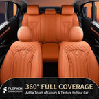 Car Seat Covers Full Set Orange Seat Cover Front Seats and Back Leather Seat Covers for Cars Waterproof Car Seat Cushion Universal Car Seat Protector Fit for Most Cars Trucks SUVs - Image 8