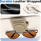 BFXM Sunglass Holder for Car and Truck Sun Visor Organizer Car Accessories | Sunglasses Holder Eyeglass Hanger Clip, Cars Sun Visor Ticket Card Holder Clip, Magnetic Leather Holder for Car Visor - Image 7